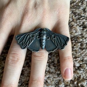 Bloodmilk Large Planchette Moth Ring
